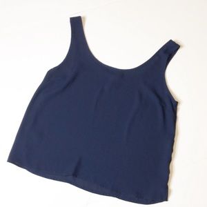 Forever 21 Navy Sheer Flowy Tank
